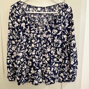 Navy Floral blouse